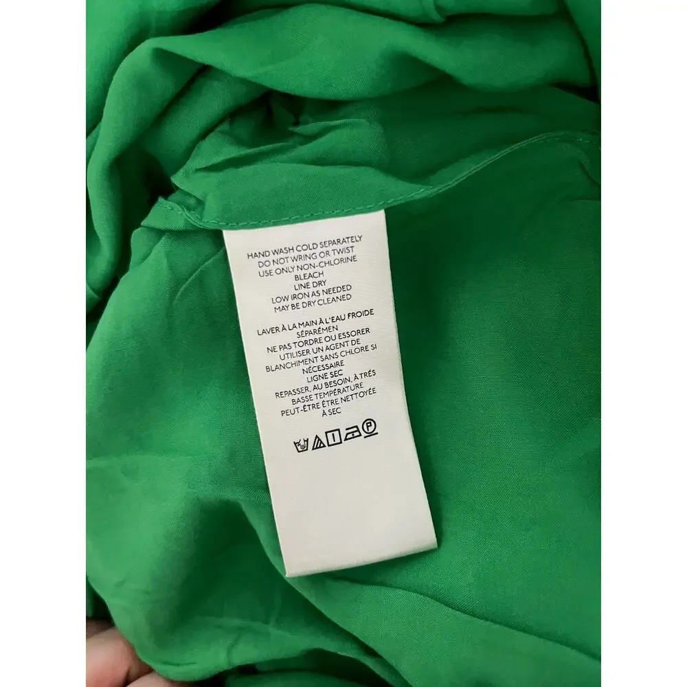 Anthropologie | Maeve Asymmetrical Sateen Skirt | Green | Sz 6 | NWT